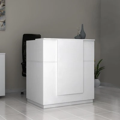 Γραφείο υποδοχής - reception Gemini Megapap χρώμα λευκό 100x70x110εκ.