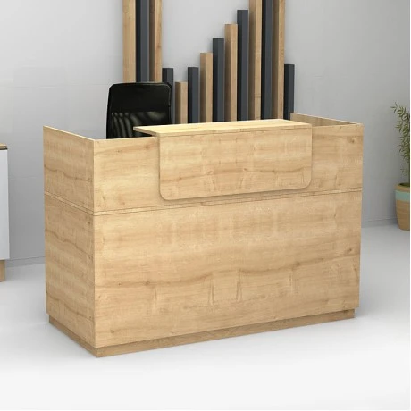 Γραφείο υποδοχής - reception Lemmon Megapap χρώμα φυσικό οξιάς 160x70x110εκ.