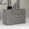 Lemmon Megapap melamine reception office in concrete grey color 160x70x110cm.