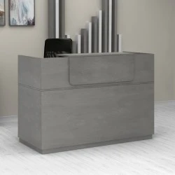 Lemmon Megapap melamine reception office in concrete grey color 160x70x110cm.
