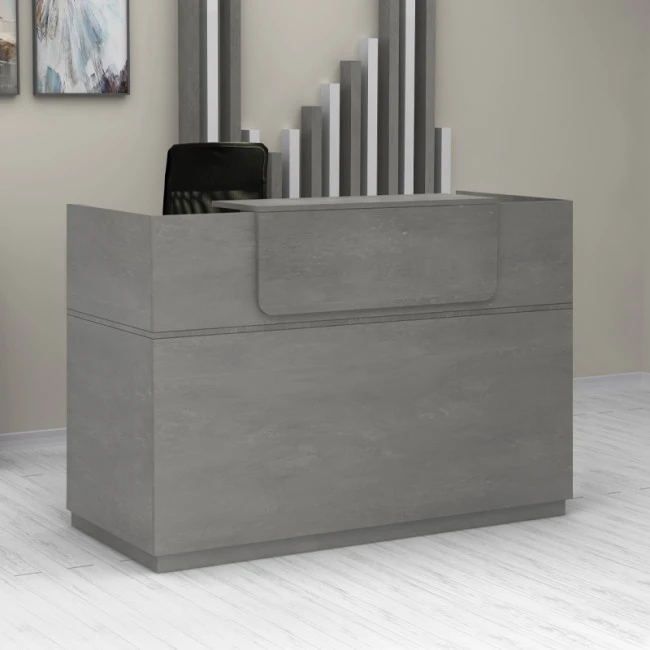 Lemmon Megapap melamine reception office in concrete grey color 160x70x110cm.