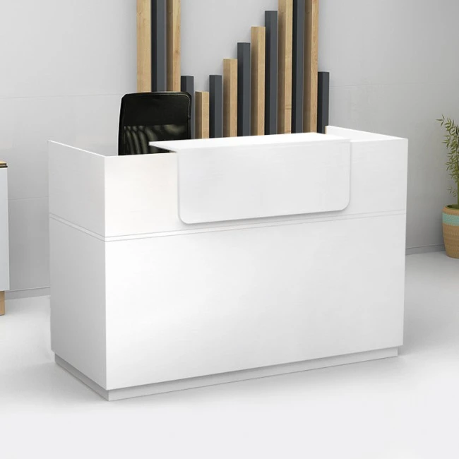 Lemmon Megapap melamine reception office in white color 160x70x110cm.