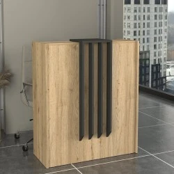 Γραφείο υποδοχής - reception Hola Megapap χρώμα sepet oak - ανθρακί 93,6x45,2x110,3εκ. Γραφείο υποδοχής - reception Hola Megapap χρώμα sepet oak - ανθρακί 93,6x45,2x110,3εκ.