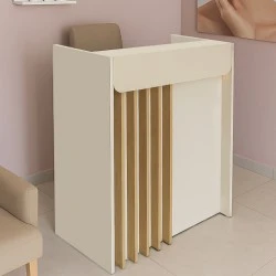 Γραφείο υποδοχής - reception Karibu Megapap με LED χρώμα sandstone - sepet oak 90x40x100εκ.