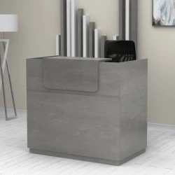 Lemmon Megapap melamine reception office in concrete grey color 120x70x110cm.