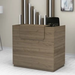 Lemmon Megapap melamine reception office in walnut color 120x70x110cm.
