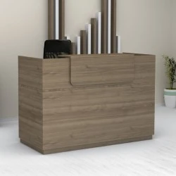 Lemmon Megapap melamine reception office in walnut color 160x70x110cm.