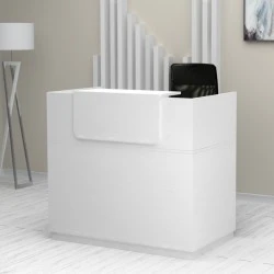 Lemmon Megapap melamine reception office in white color 120x70x110cm.