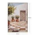 GREEK ISLAND ΠΙΝΑΚΑΣ ΣΕ ΤΥΠΩΜΕΝΟ ΚΑΜΒΑ ΜΕ ΛΕΥΚΗ ΠΑΛΑΙΩΜΕΝΗ ΚΟΡΝΙΖΑ 60Χ90ΕΚ