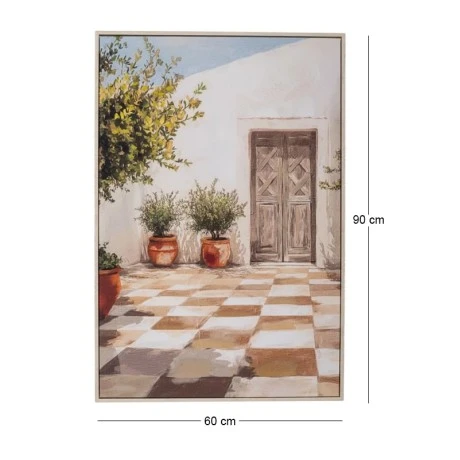 GREEK ISLAND ΠΙΝΑΚΑΣ ΣΕ ΤΥΠΩΜΕΝΟ ΚΑΜΒΑ ΜΕ ΛΕΥΚΗ ΠΑΛΑΙΩΜΕΝΗ ΚΟΡΝΙΖΑ 60Χ90ΕΚ