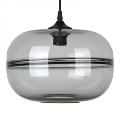 GLASS GREY PENDANT D30x20CM
