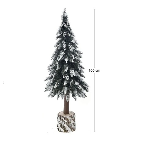 NATURAL TRUNK SNOWY CHRISTMAS TREE 100CM