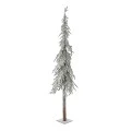 CHRISTMAS FROSTED PENCIL TREE 210CM WITH REAL WOOD TRUNK ON METAL BASE
