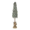 XMAS SNOWY CONE TREE IN JUTE BAG 80CM