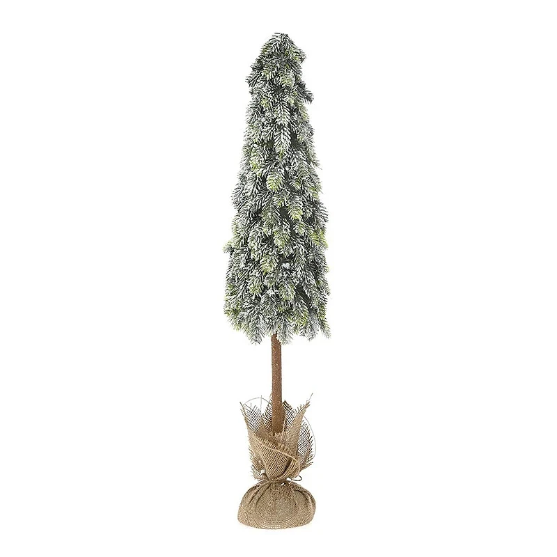 XMAS SNOWY CONE TREE IN JUTE BAG 80CM