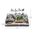 CHRISTMAS ANIMATED VILLAGE WITH ADAPTOR 55X32.5X37CM