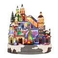 XMAS LIGHTED VILLAGE WITH ANIMATED TRAIN INCLUDING  ADAPTOR 35X33,5X38CM