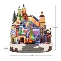 XMAS LIGHTED VILLAGE WITH ANIMATED TRAIN INCLUDING  ADAPTOR 35X33,5X38CM