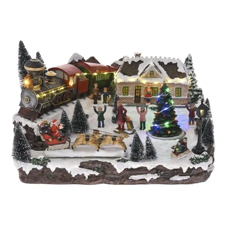 CHRISTMAS VILLAGE ANIMATED WITH LIGHTS MUSIC AND A ROTATING TREE 36X28X23CM