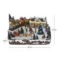 CHRISTMAS VILLAGE ANIMATED WITH LIGHTS MUSIC AND A ROTATING TREE 36X28X23CM