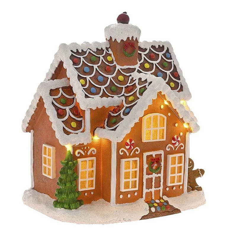 XMAS CANDY HOUSE WITH LED LIGHTS 25X17X27CM