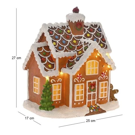 XMAS CANDY HOUSE WITH LED LIGHTS 25X17X27CM
