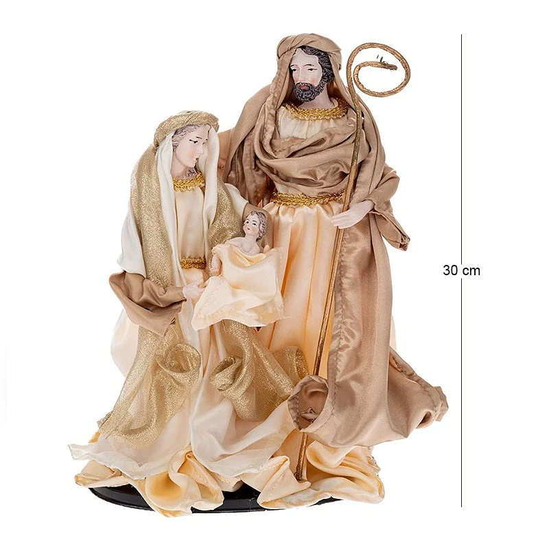 XMAS HOLY FAMILY FIGURINES 30CM IN GOLD COLOR