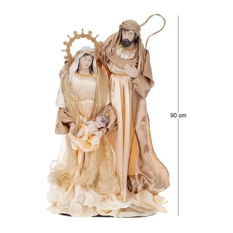 XMAS HOLY FAMILY FIGURINES 90CM IN GOLD COLOR