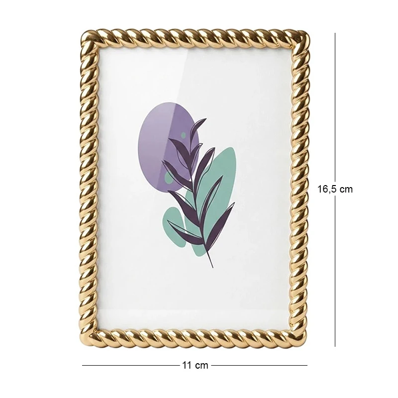 GOLD EMBOSSED METAL FRAME 16,5X11CM
