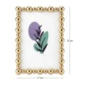 GOLD METAL PHOTO FRAME WITH PEARLS 17Χ12CM