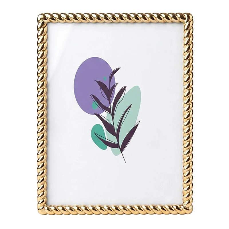 GOLD EMBOSSED METAL FRAME 19X14CM