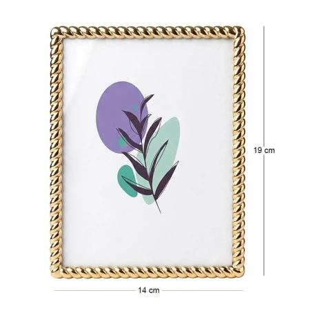 GOLD EMBOSSED METAL FRAME 19X14CM