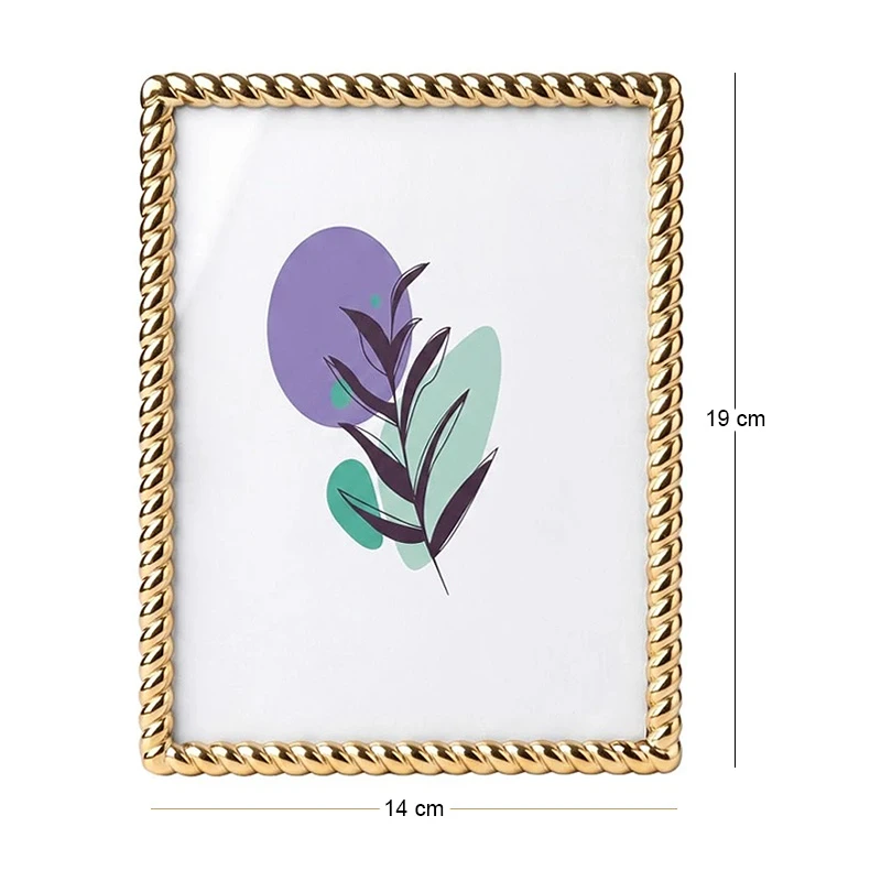 GOLD EMBOSSED METAL FRAME 19X14CM