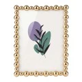 GOLD METAL PHOTO FRAME WITH PEARLS 20Χ15CM