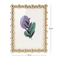GOLD METAL PHOTO FRAME WITH PEARLS 20Χ15CM