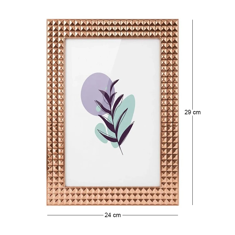 GOLD EMBOSSED METAL FRAME 29X24CM