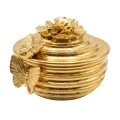 GOLD RESIN EMBOSSED BUTTERFLY TRINKET BOX WITH D10X7CM