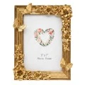 GOLD RESIN EMBOSSED BUTTERFLY PHOTO FRAME 13X18CM
