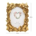 GOL RESIN PHOTO FRAME WITH EMBOSSED BUTTERFLY 13X10X7CM