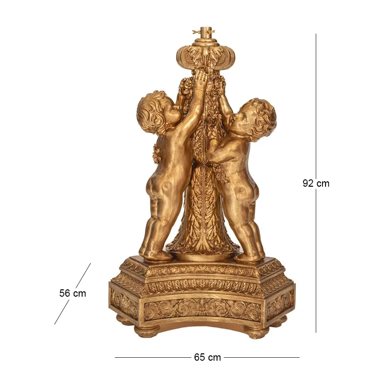 XMAS GOLD RESIN CHILDREN STANDING ON A TREE 86X72X130CM
