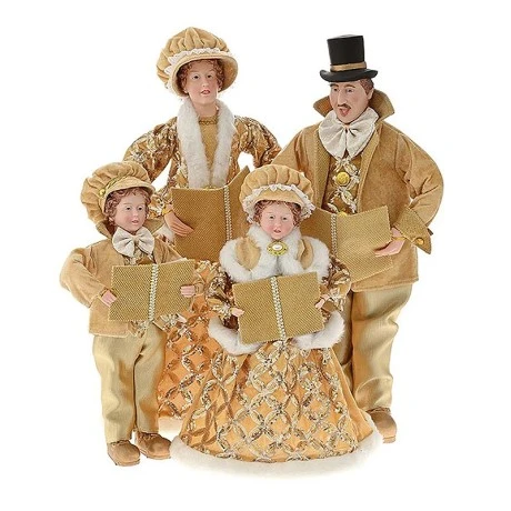 GOLD  CHRISTMAS CAROLING FAMILY 70CM SET 4