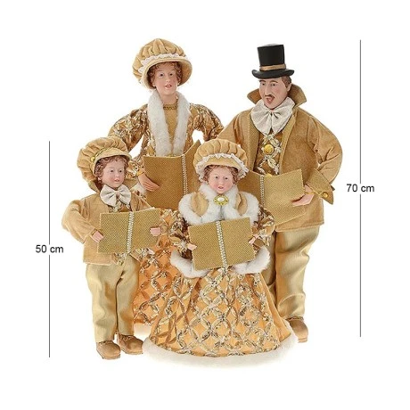 GOLD  CHRISTMAS CAROLING FAMILY 70CM SET 4