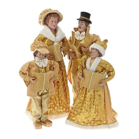 GOLD  CHRISTMAS CAROLING FAMILY 95CM SET 4