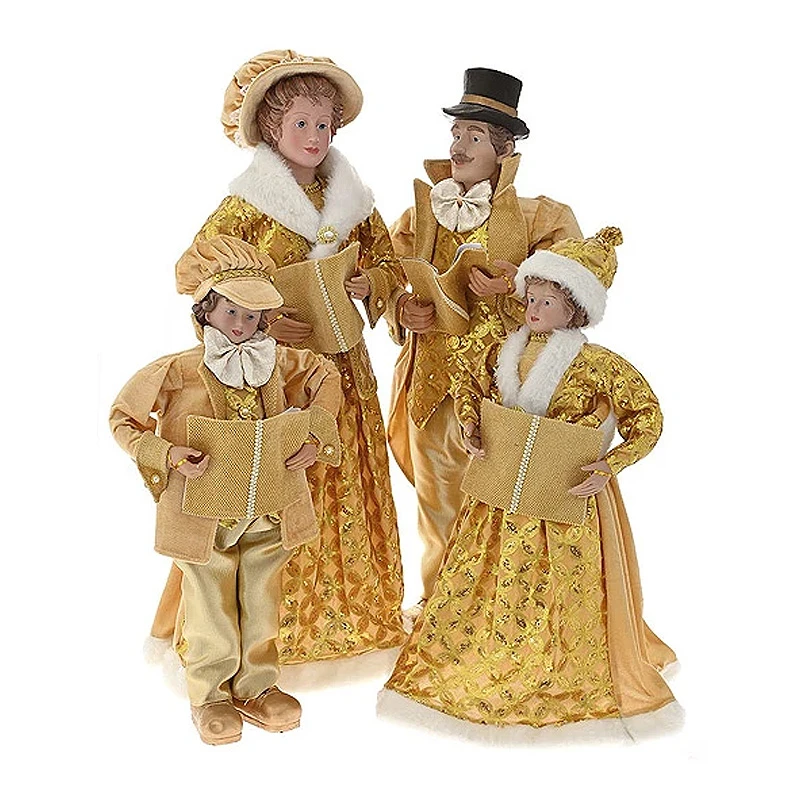 GOLD  CHRISTMAS CAROLING FAMILY 95CM SET 4