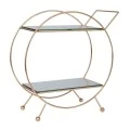 GOLD TWO-STORY METAL PLATE WITH MIRROR D39,5X17X43CM