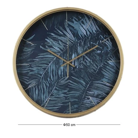 ΧΡΥΣΟ ΜΕΤΑΛΛΙΚΟ ΡΟΛΟΙ ΤΟΙΧΟΥ LEAVES 50x50x6EK