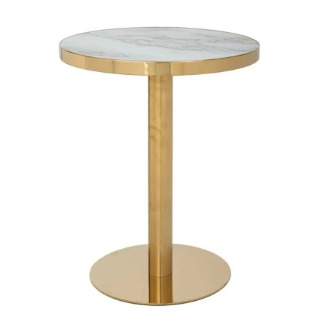 ΧΡΥΣΟ ΜΕΤΑΛΛΙΚΟ ΣΤΡΟΓΓΥΛΟ ΤΡΑΠΕΖΑΚΙ ΜΕ ΛΕΥΚΗ ΕΠΙΦΑΝΕΙΑ ΜΕ ΕΦΕ ΜΑΡΜΑΡΟΥ Φ60Χ74ΕΚ