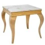 GOLD METAL TABLE WITH WHITE MARBLE SURFACE 50X50X50CM