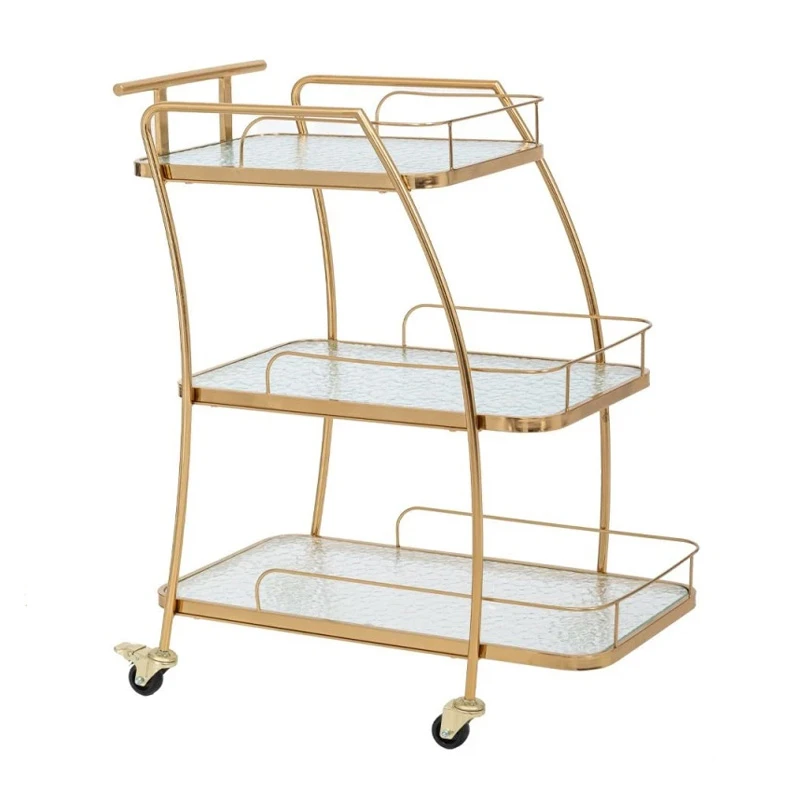 GOLD METAL TROLLEY 3 TIER 72X41X86CM