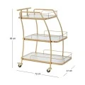 GOLD METAL TROLLEY 3 TIER 72X41X86CM